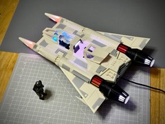Buck Rogers Thunderfighter Starfighter Model 17in. (BEIGE LARGE ANIMATED LIGHTS)