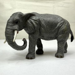 Realistic Elephant Action Figure Toy Safari Zoo Animal Gray Plastic Tusk Figure