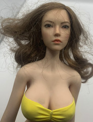 Super Duck 1/6 Female Head Sculpt Brunette Seamless 12″ Doll Body Posable Figure