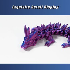 3D Printed Dragon Crystal Articulated Dragon Desktop Fish Tank Decor Fidget Toys