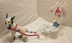 Schleich Bayala Ice Sleigh w/ Ki-Kuki Ice Cat & Elf Carriage w/ Fairies & Horse