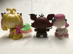 Three Figures- Yellow Cat, Crazy Dog and Pink Poodle