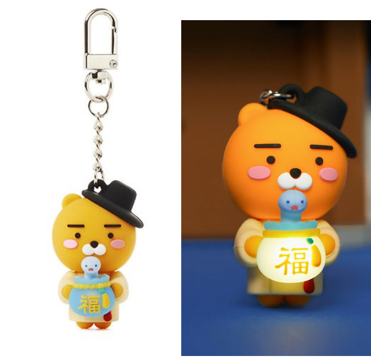 KAKAO Friends NEW YEAR LUCKY BAG LAMP Light Up Figure Keyring 2025