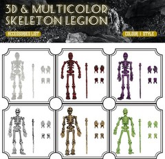 6 Pack T13 Skeleton Action Figure Set Each with Scepter & 2 Hand Types Titan …