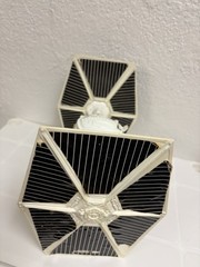 Imperial Tie-Fighter (White) 1978 Kenner Star Wars, missing 1 battery contact