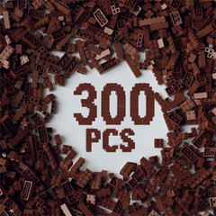 300Pcs Building Brick Bulk, White Bulk Bricks with 5 Sizes, Compatible with Lego