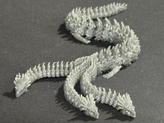 Glossy Articulated Hydra Toy, Gray, 3-D printed Fidget Toy