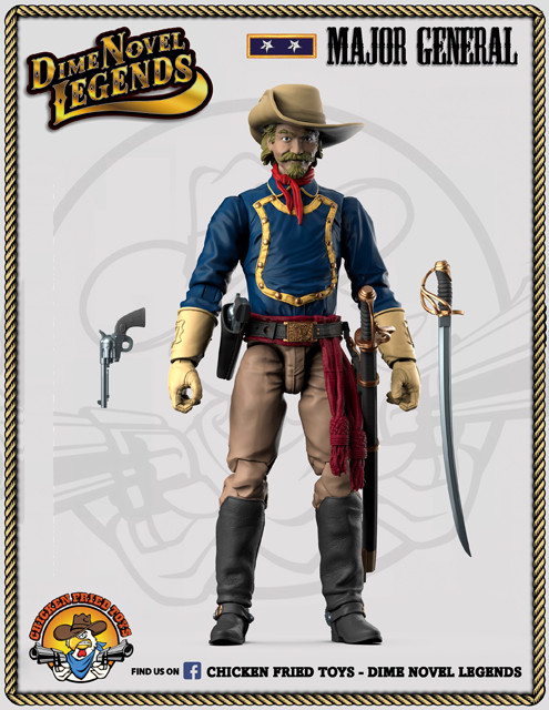 Dime Novel Legends 1:18 scale (4″) old west action figure Cavalry Major General