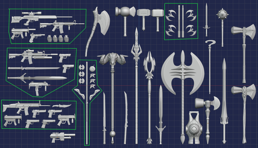 Comic and Superhero – Accessory Collection – 1:18, 1:12, 1:10, 1:6 Scales