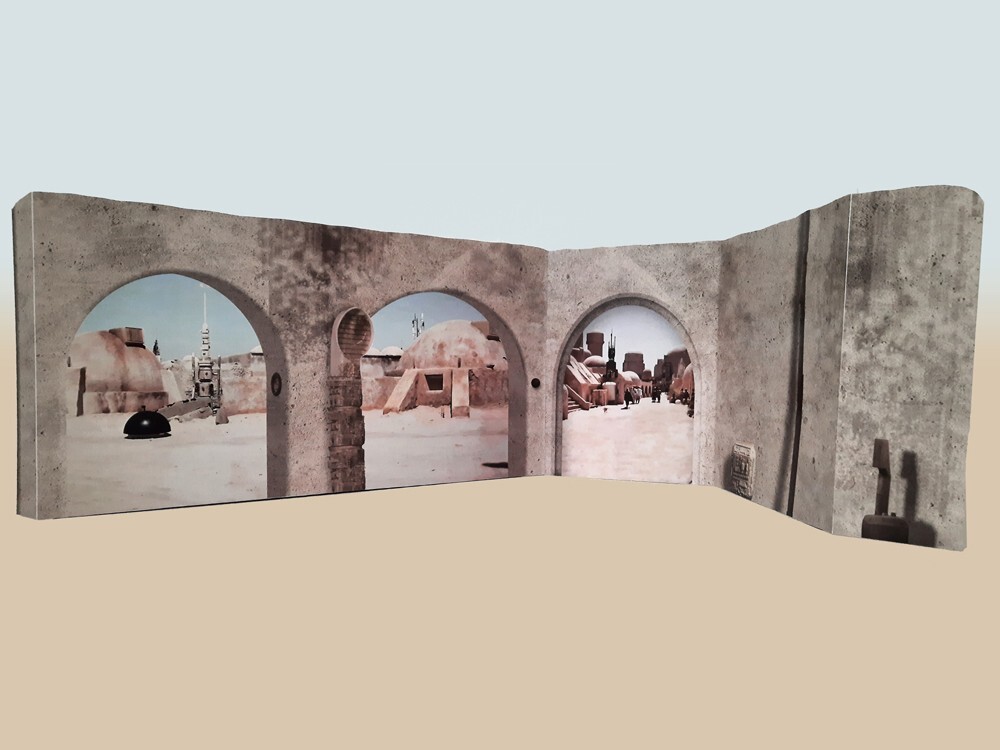 Mos Eisely Spaceport Speeders Custom Backdrop Tatooine Star Wars Hasbro Kenner