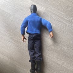 Masked Action Figure Blue Shirt Black Pants Boots With Clothes Plastic Fabric