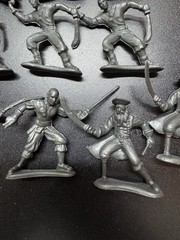 Plastic Pirate Men Figures Group of 32 Pieces Boat Cannons TNT Chest