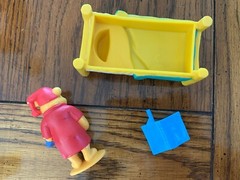 Vintage Disney Winnie the Pooh 3″ PVC Figure Set Bed time Sleepy Night Bed Book