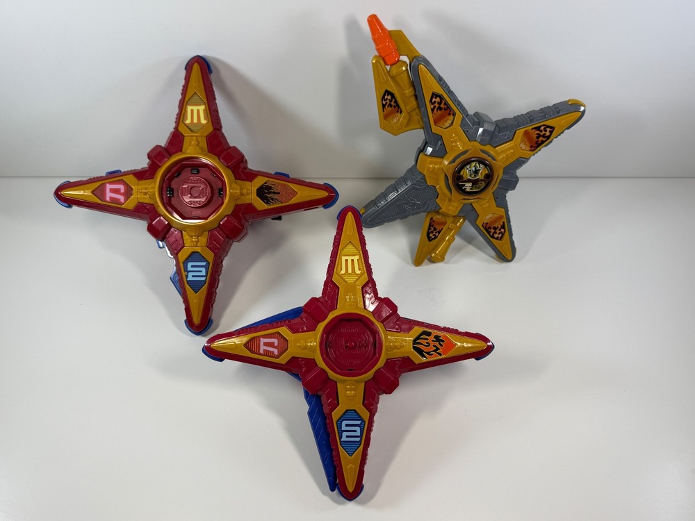 Power Rangers Ninja Steel DX Battle Morpher Lot Gold & Red Stars Bandai 2015