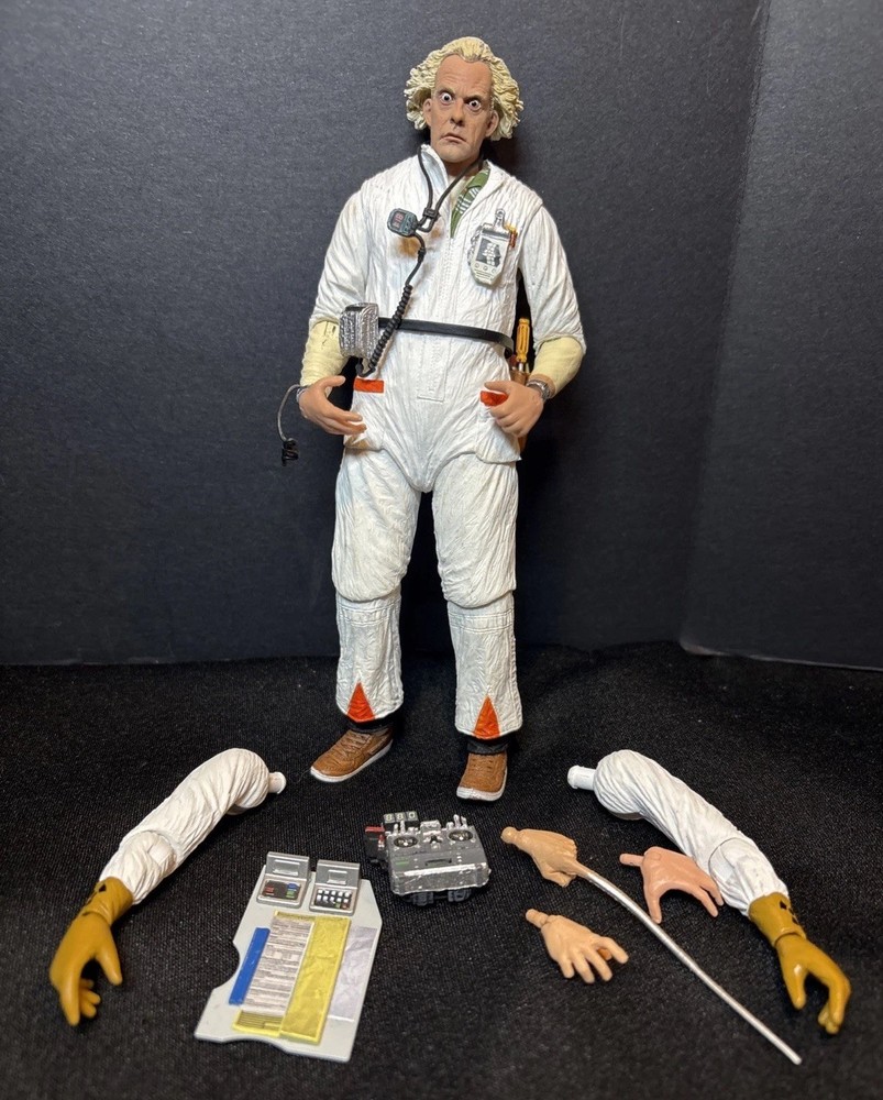 NECA Ultimate Back to the Future Doc BrownHazmat Suit Loose Great Condition