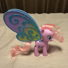 Hasbro My Little Pony Fluttershy Figure Blue Glitter Wings Pink Hair