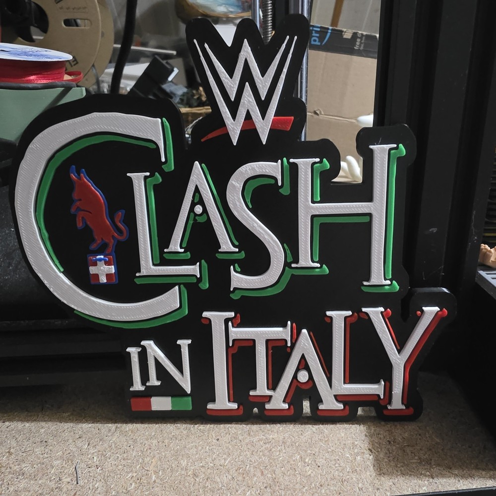 WWE Mattel Elite Clash In Italy PLE 2026 6.5 X 6 Inch Logo Accessory