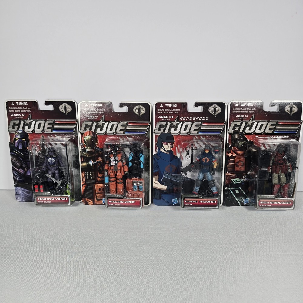 4 G.I. Joe 30th Anniversary Figure Lot Hasbro New Techno Hazard Viper Iron Cobra