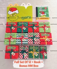 💗McDonalds Toys AU 2025 Christmas Grinch Ornament &Card Full Set Of 12 +Book 💗
