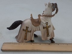 Schleich Horse 2003 Crusader Medieval Jousting Horse White with Gold Cross 70034