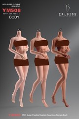 1/6 Female Pale Mid Bust Plump Silicone Doll Seamless Body For 12″ Action Figure