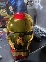 NEW AUTOKING Iron Man MK5 1:1 Helmet Wearable Voice-control Golden Mask Cosplay