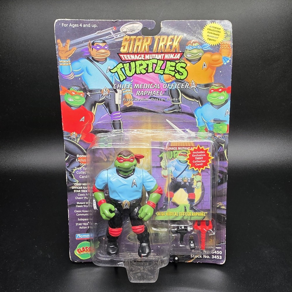 1994 TMNT Chief Medical Officer Raphael Vintage Turtles MOC Sealed Star Trek