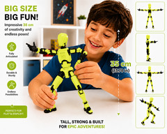 Large 13.78″ Articulated Robot Dummy Action Figure, Fully Poseable Mannequin
