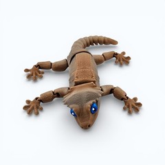 Lot 5 Articulated Crested Gecko Toy Mini 3D Printed Lizard Fidget Desk Pet- 6.3″