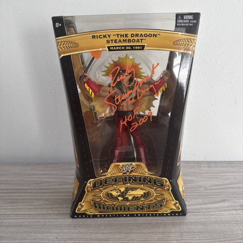 WWE Mattel Defining Moments Ricky The Dragon Steamboat Autographed Signed Figure