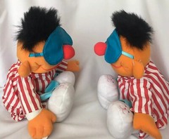 Two (2) Talking Sleepy Time Snoring Ernie Tyco Plush Doll Bedtime Sesame Street