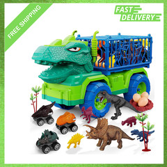 19 in 1 Dinosaur Toys Set for Kids 3 5 7 Includes Dinosaur Truck Cars Figures