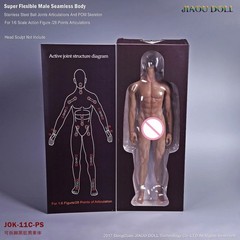 JIAOU DOLL 1/6 Male Rubber Seamless Body Lan Body Muscular 12″ Action Figure
