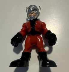 Helmeted Action Figure Plastic Red Black Silver Silver Helmet Red Black Figure