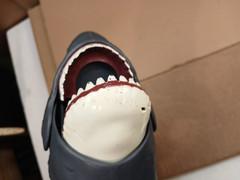 Vintage 15″ Long Great White Shark Snapping Head Moving Toy Parts & Repair Only