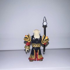 Fantasy Warrior Action Figure Spear Black Red Gold Armor Plastic