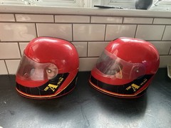 Two (2) A-Team 1983 B.A. Baracus Toy Helmets Rare Complete!!!