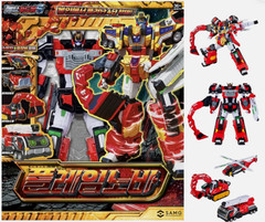 Metal Cardbot S FLAMENOVA Flame Nova Red Fire Truck Cars Transforming Robot