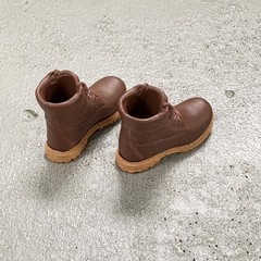 SU-MBT-BRN: 1/12 Worker Boots for 6″ Romankey Nota NW Toys body – Brown
