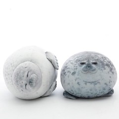 Cute Chubby Seal Plush Pillow 3D Stuffed Sea Lion Doll Sleeping Cushion Toy Gift