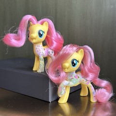 My Little Pony “FLUTTERSHY” lot of 2 “All About..” NO WINGS Brushables G4 FIM 3″