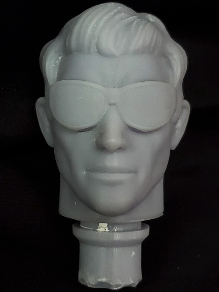 CUSTOM MEGO SCALE PLASTIC MAN RESIN HEAD for 8 INCH FIGURE BODY (Z123)