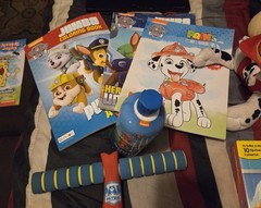 Huge Lot of Paw Patrol Figures, stuffed animals, books, mini paws, (see pics)