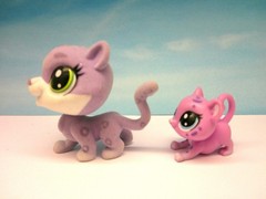 LITTLEST PET SHOP #1-169 1-170 LIZZIE & BABY LOLLY SNOWSPOTS SNOW LEOPARD