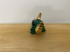 Power Rangers Original Bull Head Green Helmet with Horns Zeo Megazord – Original