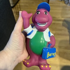 Vintage 1992 Lyons Group Barney Purple Dinosaur Coin Piggy Bank Back to School