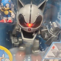 Sonic The Hedgehog Giant Mecha Sonic vs Sonic 9 Inch Action Figure Set Lights Se