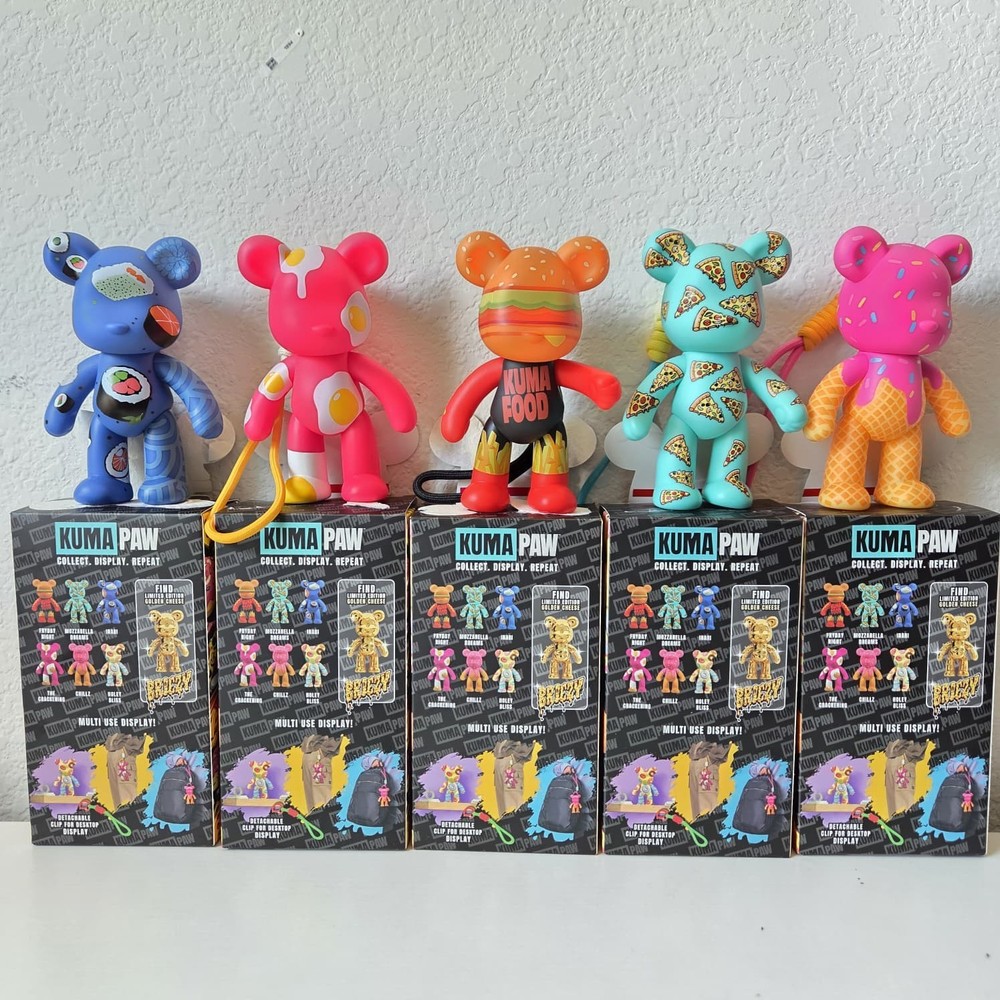 Kuma Paw Collectibles 5.5in Scale Food Edition Opened Mystery box bundle of 5