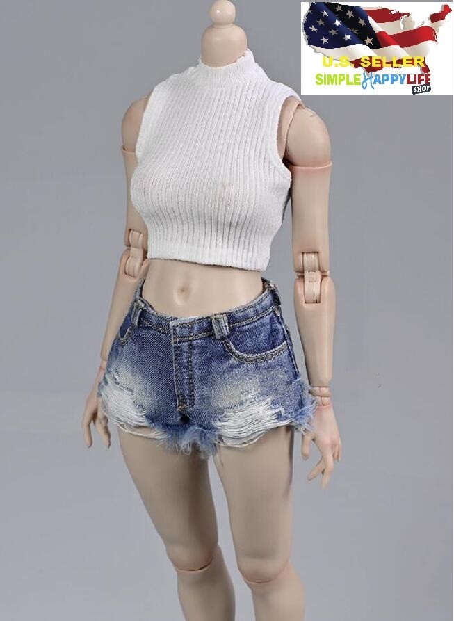 1/6 ripped denim shorts for female 12″ figure Phicen hot toys worldbox ❶USA❶