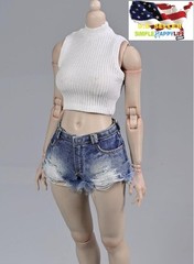 1/6 ripped denim shorts for female 12″ figure Phicen hot toys worldbox ❶USA❶